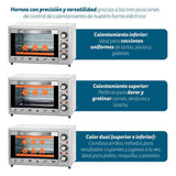 Horno Eléctrico Multifunción Grunkel 28l Plata Hr-28silver