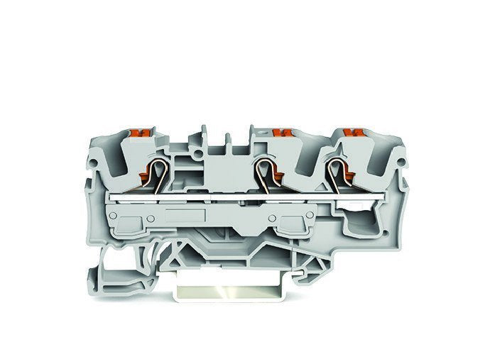 Wago 2206-1301 3-Leiter-Durchgangsklemme ,Mit Drcker,6mm,Grau