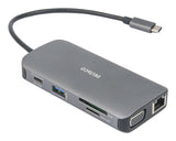 Deltaco Usb-C Dockingstation 3xusb/Sd/Microsd/Rj45/Hdmi Si