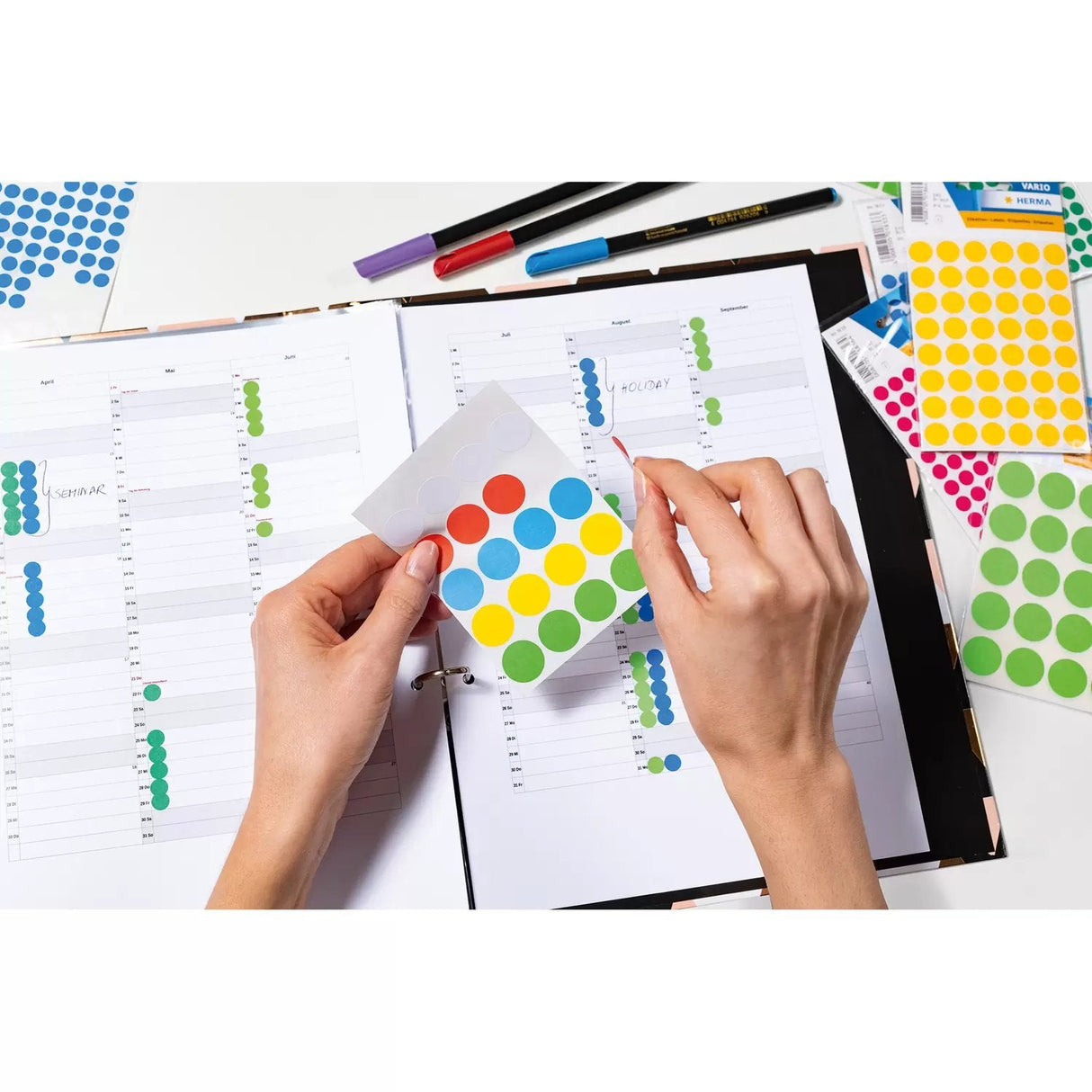 Etiquetas Multiusos Herma Papel Redondo Rojo 32 Mm 480 Piezas.