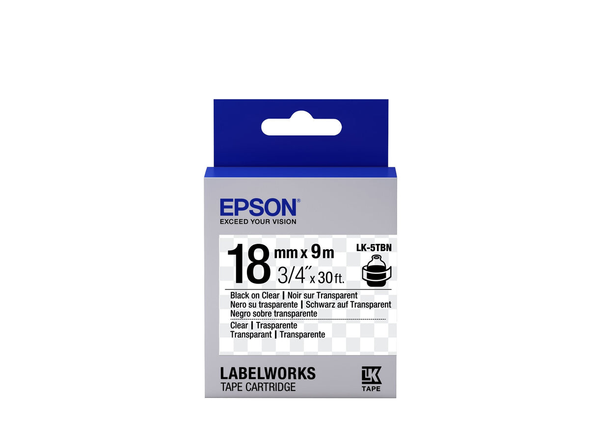 Epson Cinta Transparente - Lk-5tbn Negra Transparente/Transparente 18/9