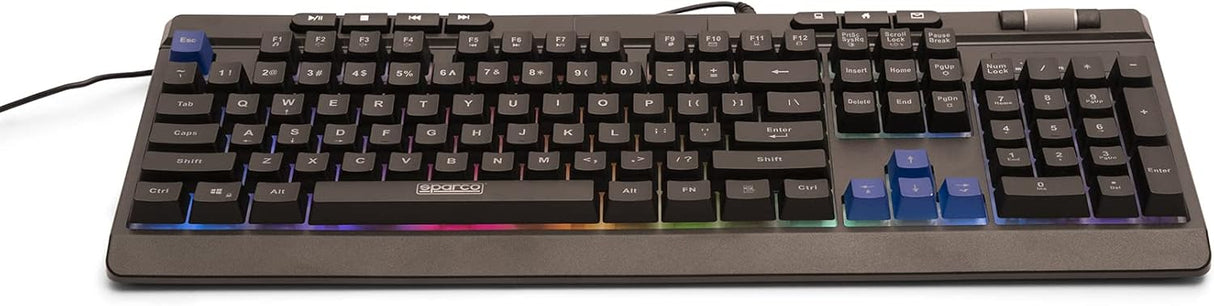 Teclado Español Sparco  Spmemkeybesp Gaming Negro Qwerty Cable Usb