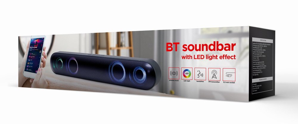 Gembird Barra De Sonido Bluetooth Gmb Audio / 2x5w / Jack 3.5mm / Rgb / Mp3 Microsd - Usb - Aux / Spkbt-Bar400l
