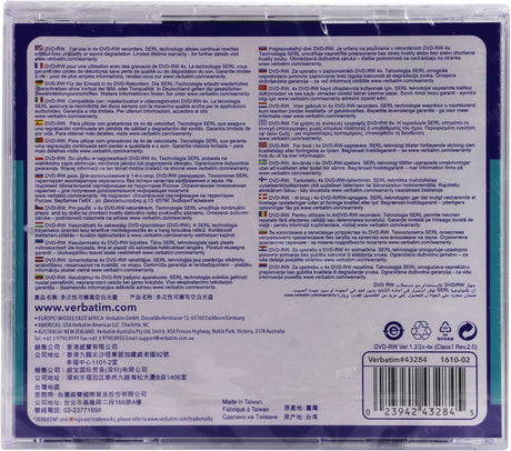 EAN 0023942432852 - Verbatim DVD-RW Matt Silver 4x 4,7 GB 1 pieza(s) imagen 3