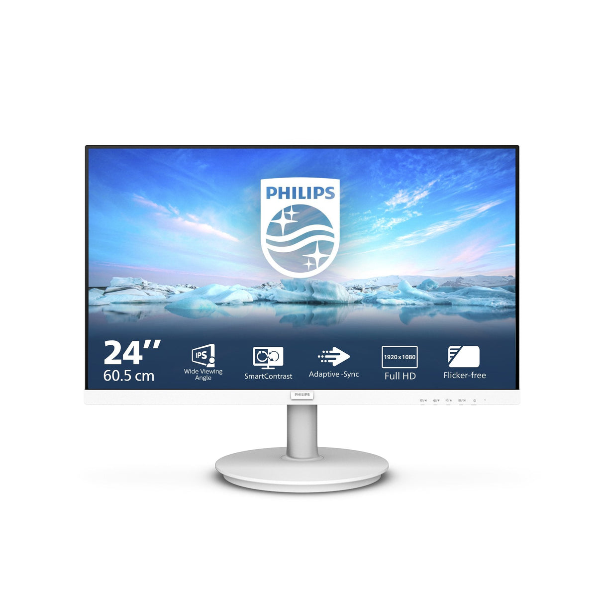 EAN 8712581804343 - Philips V Line 241V8AW/00 pantalla para PC 60,5 cm (23.8") 1920 x 1080 Pixeles Full HD LCD Blanco imagen 1