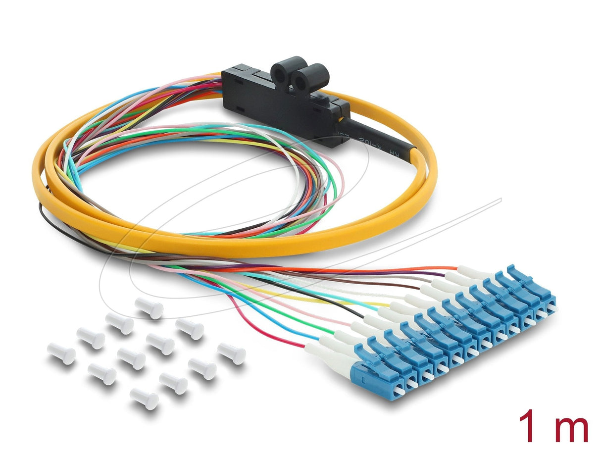 Delock Lwl Pigtail Fanout Cable 12 X Lc-Upc Simplex Stecker Zu 12 X Offenes Cableende 1 M