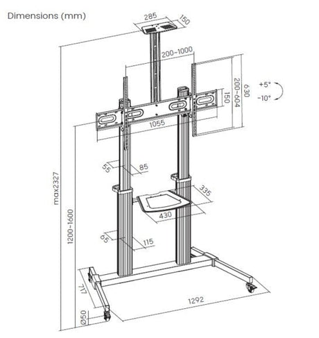 EAN 4015867237670 - Equip 650631 soporte para TV 2,54 m (100") Negro imagen 7
