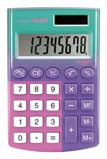 Milan Calculadora 8 Digitos Pocket Sunset Blíster Lila/Rosa