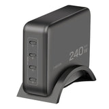 Cargador Usb-C Gan De 240 W, 4 Puertos Usb-C Pd 3.1, 240 W, Inteligente, Negro Logilink