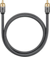 Goobay Más Mono Cinch Cable Negro/Plateado, 2 Metros 65296