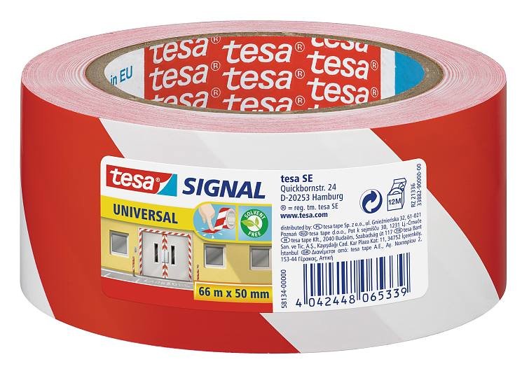 Tesa Cinta De Señalización Temporal Pp Adhesiva Rojo/Blanco