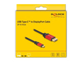 Delock 80092 Cable Usb Type-C A Displayport (Modo Dp Alt) 8k 30 Hz Con Función Hdr 1 M Rojo