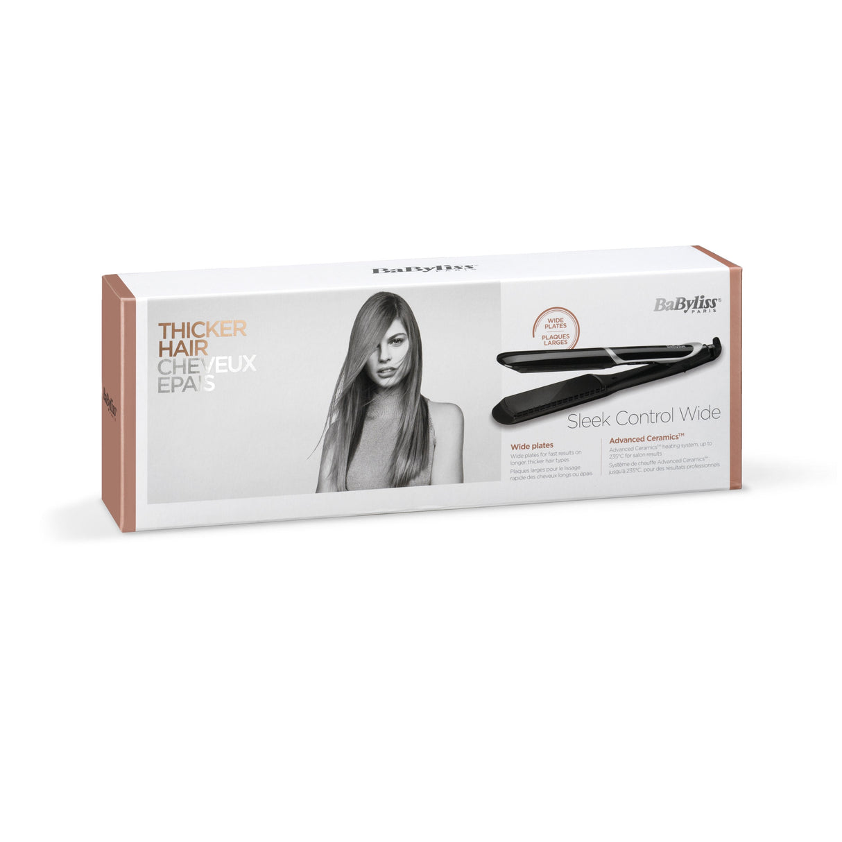EAN 3030050153583 - BaByliss Sleek Control Wide Plancha de pelo Caliente Negro 2,5 m imagen 10