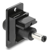 Delock Panel Mount Dc 5,5 X 2,1 Mm Hembra A Dc 5,5 X 2,1 Mm Macho Negro