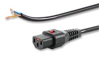 Cable De Alimentación Open/Iec C13 Hembra Recto De 2m Negro Con Bloqueo Iec Lock