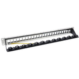 Inline® Patch Panel 24-Way, Keystone Empty Panel Patch Panel, 19", 1u, Negro Ral9005