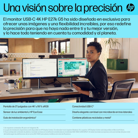 EAN 0196786294556 - HP E-Series E27k G5 4K USB-C Monitor pantalla para PC 68,6 cm (27") 3840 x 2160 Pixeles 4K Ultra HD LCD N imagen 10