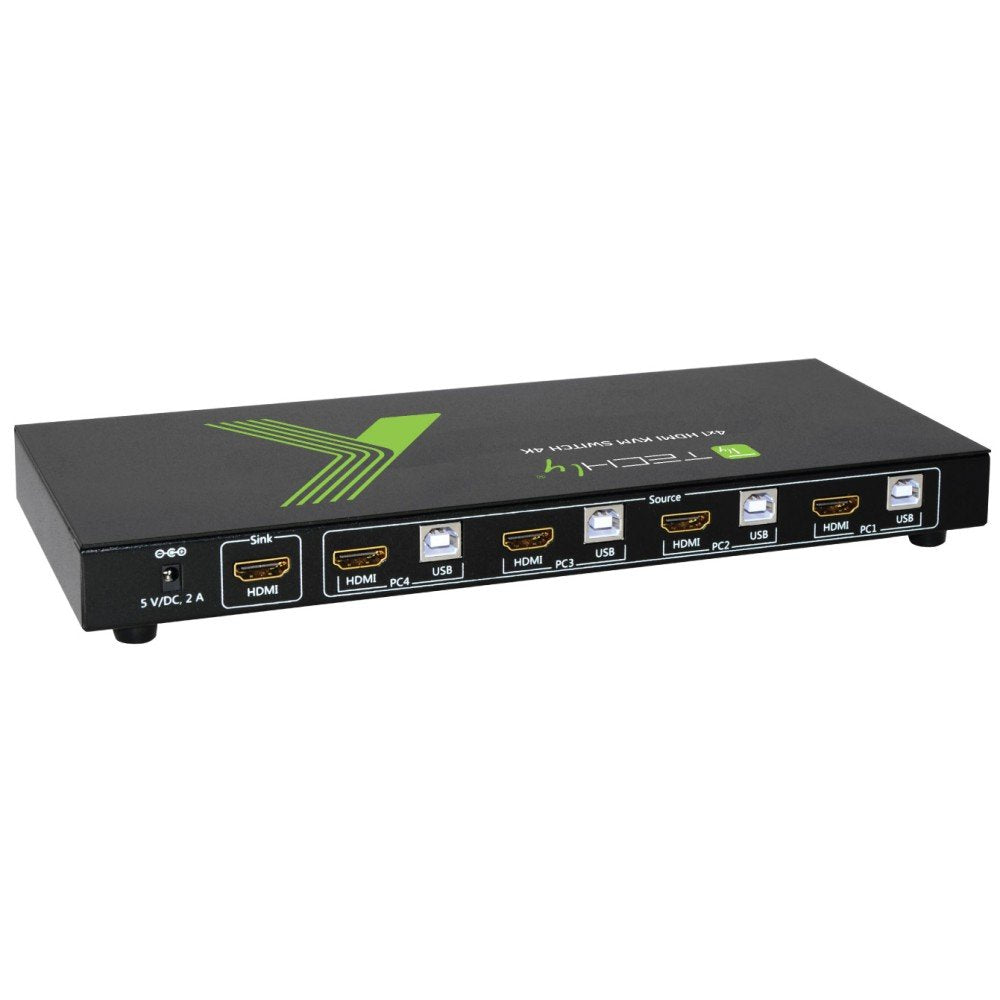 EAN 8054529028702 - Techly 4x1 USB HDMI KVM Switch 4Kx2K IDATA KVM-HDMI4U interruptor KVM Negro imagen 3