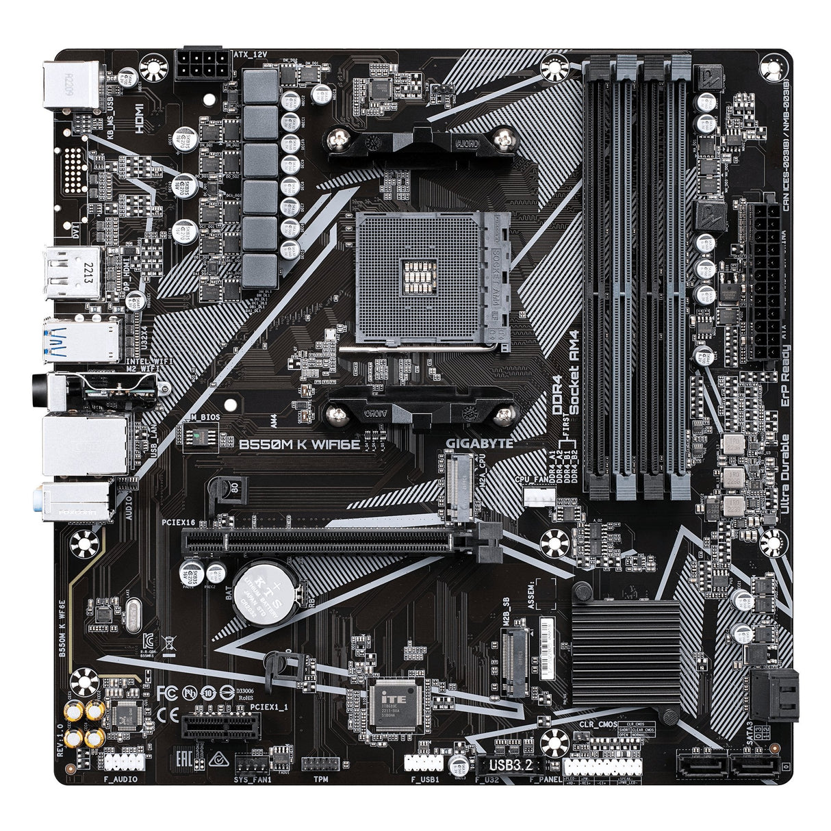 Gigabyte B550m K Wf6e Am4 4xddr4 Matx Hdmi Dp Usb Mb