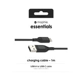 Zagg Mophie Essentials Black Cable Usb-A (M) A Usb-C (M) 1m