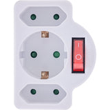 Inline® Power Adaptador With Switch, Ec Plug A 2x Euro Socket+1x Ec Socket, White