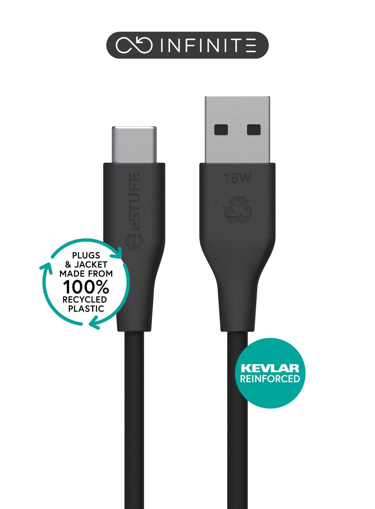 EAN 5715328134744 - eSTUFF ES605280-BULK cable USB USB 2.0 2 m USB C USB A 60 W Negro imagen 1