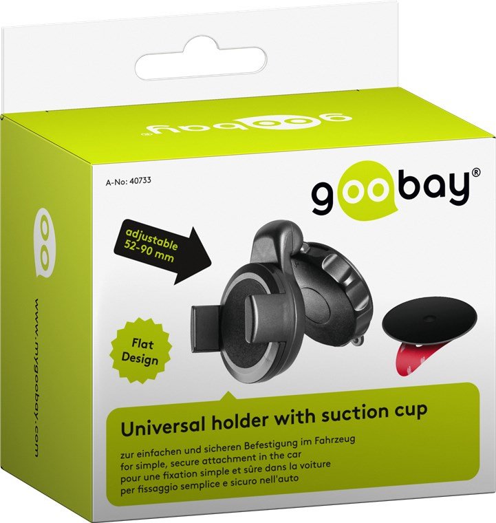 Goobay 40733 Soporte Teléfono Móvil/Smartphone Negro Negro, Teléfono Móvil/Smartphone, Coche, Negro