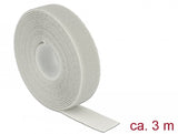 Delock 18279 Velcro Gris 1 Pieza(S), Atacables  Gris, Gris, 20 Mm, 3 M, 1 Pieza(S), Bolsa De Plástico
