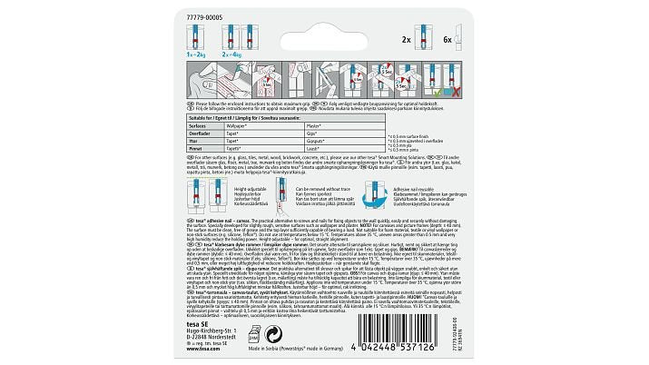 Tesa Klebenagel Leinwand Para Tapeten &Amp; Putz 2kg