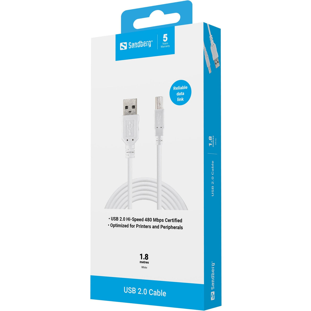 Sandberg Usb 2.0 A-B Male 1.8 M
