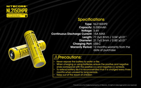 EAN 6952506493739 - Nitecore NL2150HPR batería recargable industrial Ión de litio 5000 mAh 3,6 V imagen 5