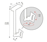Soporte Techo Omb Hisolution Orientable Vert. +-20º Giro 190º Vesa 50/ 75/ 100/ 200  Max 20kg Color Plata