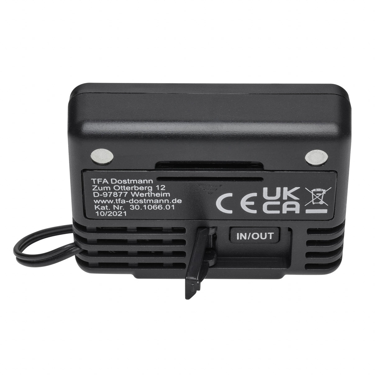 Tfa-Dostmann 30.1066.01 Termómetro Ambiental Estación Meteorológica Electrónica Interior Exterior Negro