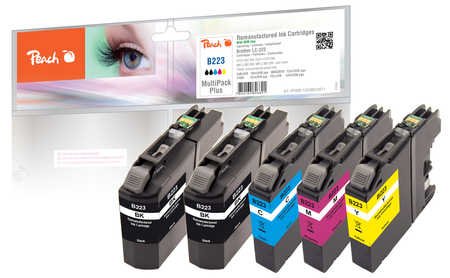 Tinta Peach Pi500-135  Brother Lc-223 Negro, Cian, Magenta, Amarillo 15 Ml, 7,6 Ml, 725 Páginas, Multipack