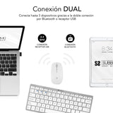 Teclado Y Ratón Inalámbrico Subblim Oco010 Combo Multidispositivo Compacto Plata