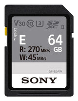Sony Sdxc E Series 64gb Uhs-Ii Class 10 U3 V30