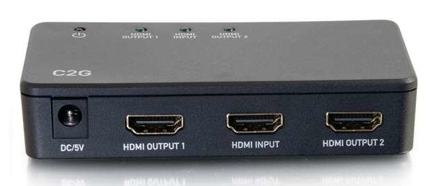 C2g 2-Port 4k Hdmi Splitter Separador De Vídeo/Audio 2 X Hdmi Sobremesa