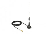 Delock Wlan 802.11 B G N Antenne Smb Stecker 2 Dbi Starr Omnidirektional Mit Magnetischem Standfuss Und Anschlusscable Rg-174 1,5 M Outdoor Schwarz