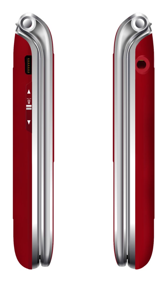 Beafon Sl605 Lte, 4g, Plateado Line, Móvil Plegable Con Teclas Grandes, Rojo-Plateado