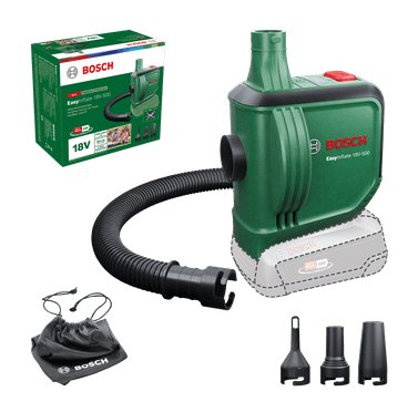 Bomba De Aire Inalámbrica Bosch Easyinflate 18v-500, 18volt Verde/Negro, Batería Li-Ion 2.0ah, Power For All Alliance