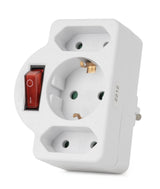 Entac Meckdosenadaptador 2x Euro 1x Schukon Schalter Blanco