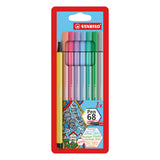 Estuche De 8 Rotuladores Stabilo Pen 68  Colores Pastel Punta 1mm Tinta Al Agua Acuarelable