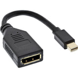 Inline Mini Displayport Macho A Displayport Hembra, 4k2k, Negro, 0,15 M