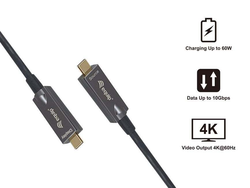 Equip Cable Usb-C3.2->C Aoc 4k Pd60w M M 7.50m Negro