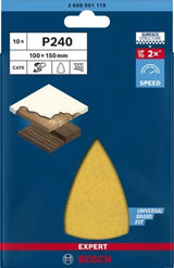 Hoja De Lija Bosch Expert C470, 100 X 150 Mm, K240 (10 Piezas, Para Multilijadora)  2608901119