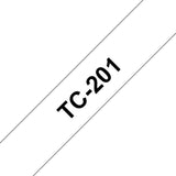 EAN 4977766050524 - Brother TC-201 cinta para impresora de etiquetas Negro sobre blanco imagen 1