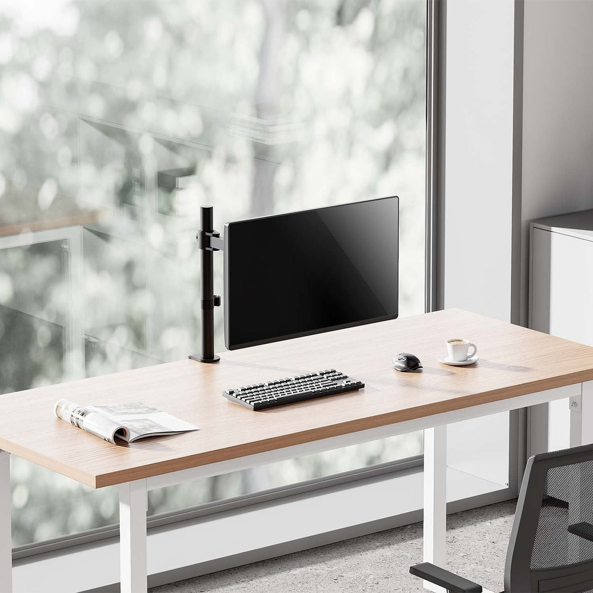 Aisens Soporte De Mesa Eco Giratorio E Inclinable Para Monitor/Tv 10kg (3 Pivotes, 1 Brazo) De 17-32, Negro