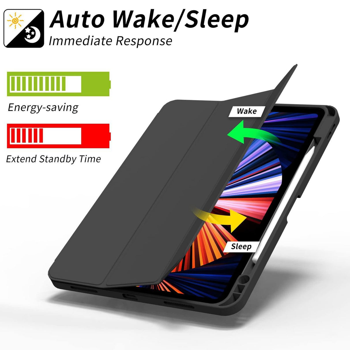 Miami Pencil Case Ipad Air  13" 2024. Black Pu Leather