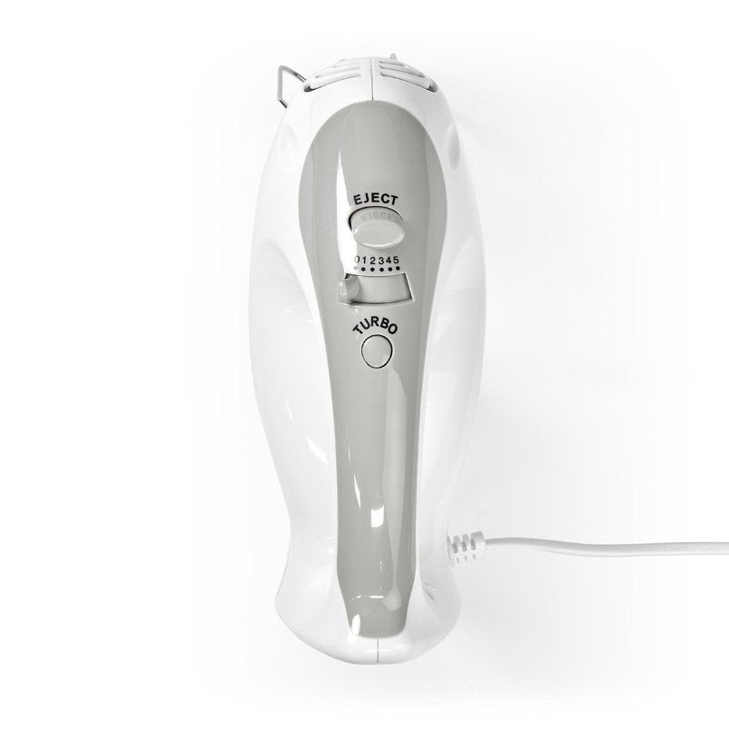 Nedis Batidora Mezcladora  200 W  5 Ajustes De Velocidad  Funcion Turbo   Blanco / Gris