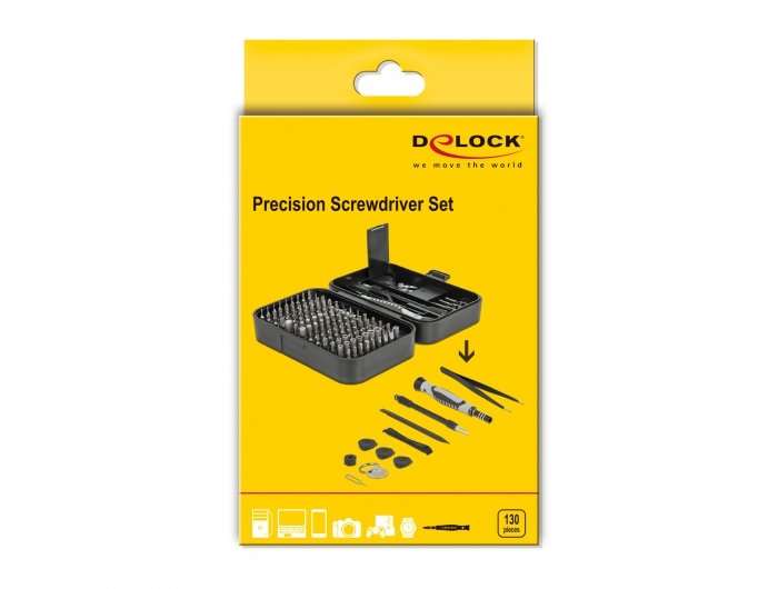 Delock Juego De Destornilladores De Precisión, 130 Piezas
